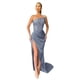 thumbnail image 1 of Vestido de noche largo elegante sin mangas con lentejuelas verdes y hada, 1 of 6