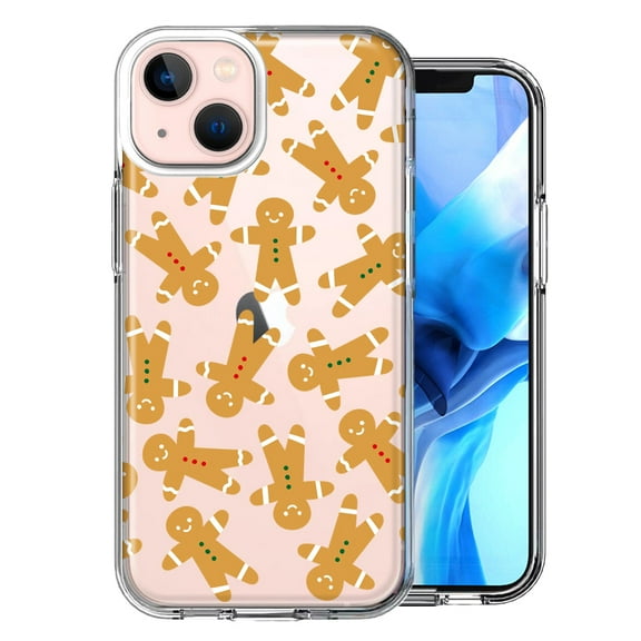 MUNDAZE Case for Apple iPhone 15 Plus Hybrid Shockproof Slim Hard Soft TPU Shell Heavy Duty Protective Phone Cover - Christmas Gingerbread Traditional Holiday Cookies By BillyElleCo