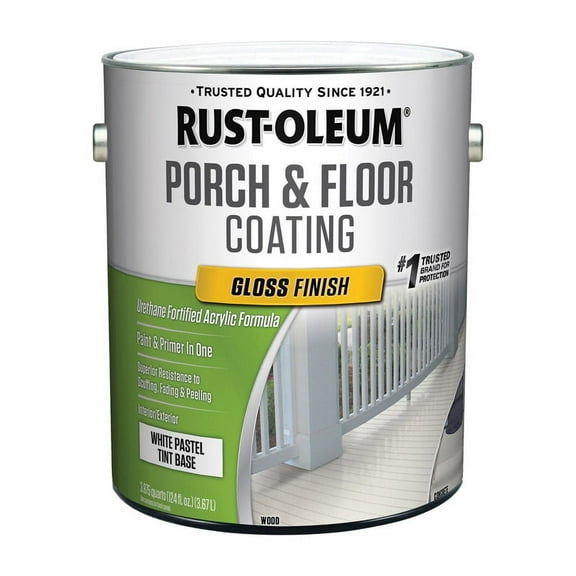 Rust-Oleum 1 gal Floor Coating, Gloss Finish, White, Water Base 320472