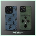 thumbnail image 4 of Funda personalizada para iPhone 15Pro de piel aterciopelada con tapa abatible en color verde moderno Far Peak Blue para hombre y mujer, 4 of 6