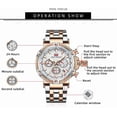 thumbnail image 5 of Business Men Watches (Chronograph/Waterproof/Luminous/Calendar/24 Hours) Big Face Stainless Steel Band Watches for Men, 5 of 6