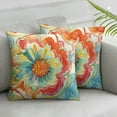 thumbnail image 3 of nygtbtfer  Outdoor Throw Pillow Covers , Covers ONLY Modern Paisley Pattern Decorative Square Toss Pillow Case Pack of 2 for Home Patio Garden Sofa Bed Furniture, Flower Multi White, 3 of 7