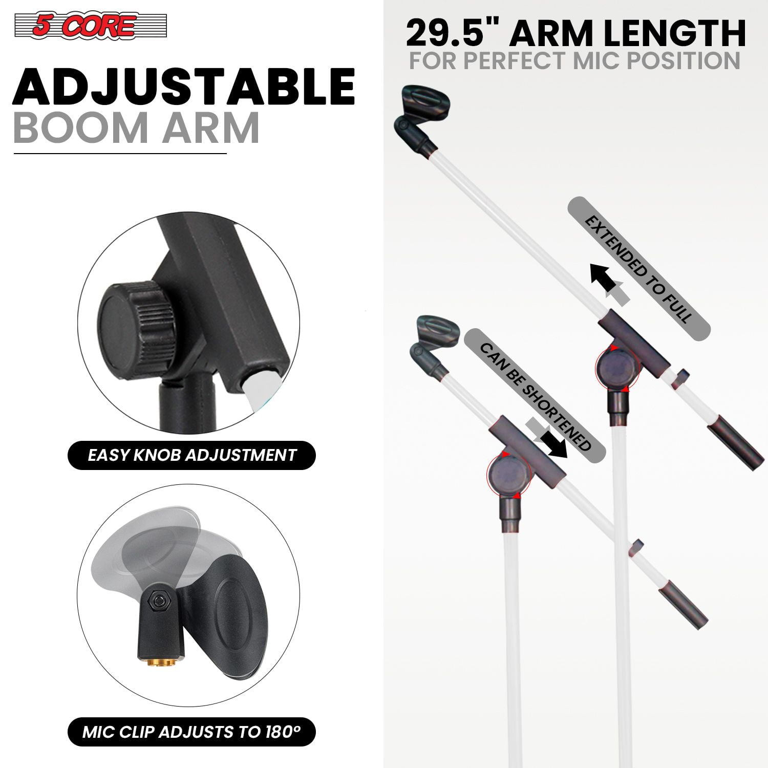 Tripod Mic Stand Floor 2Pcs Adjustable 18 to 72 Inches Sturdy Boom Arm Holder Microphone Stands Pedestal Para Microfono for Singing