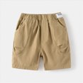 thumbnail image 2 of KPOPLK Toddler Boys Shorts Summer Kids Casual Solid Shorts Elastic Waist Breathable Shorts for 1t 2t 3t 4t 5t 6t Size 18-24 Months,Khaki, 2 of 4