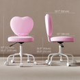 thumbnail image 2 of Heart Love Shaped Back Design Office Chair with Adjustable Height, Pink, 2 of 7