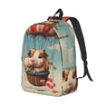 thumbnail image 2 of Balery Hot Air Balloon Guinea Pig Vintage Canvas Backpack for Men and Women - Large Capacity, Durable Travel Laptop Bag for School, Work, Hiking, and Outdoor Activities-Small, 2 of 7