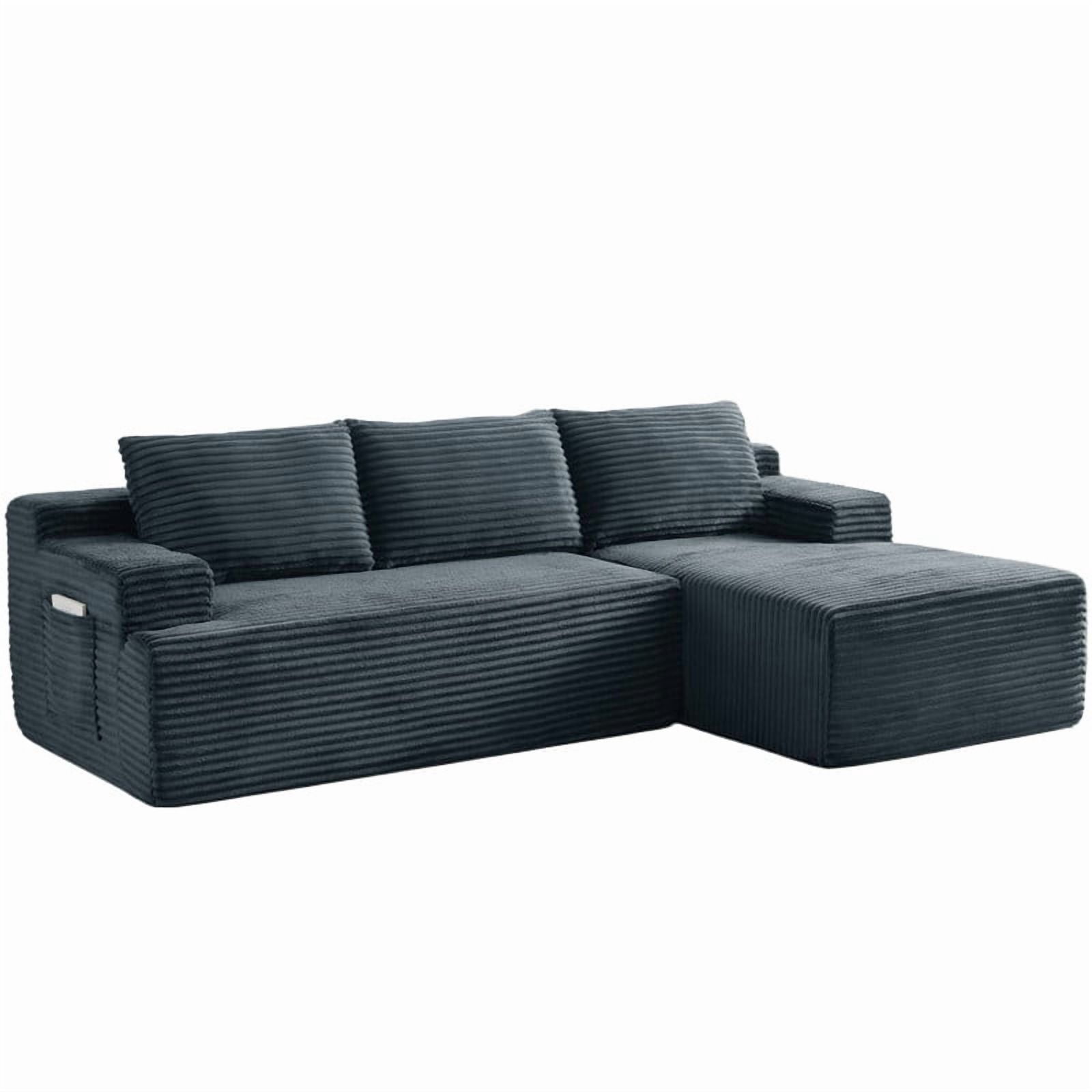 L-Shaped Cloud Sectional Sofa with Deep Seat, Modular Sofa Couch with Chaise for Living Room Apartment, No Assembly Required, Right Facing