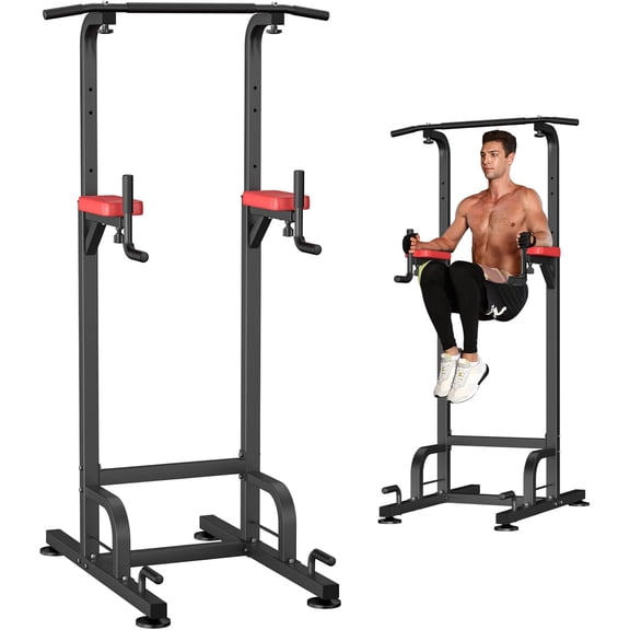 REBUILD YOUR LIFE Power Tower Pull Up Bar Station Workout Dip Station for Home Gym Strength Training Fitness Equipment