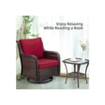 thumbnail image 2 of EastVita 3 Pieces Rocking Wicker Bistro Set. Outdoor 360° Swivel Rocker Patio Outdoor Furniture Conversation Sets With Porch Chairs And Glass Coffee Table, 2 of 6
