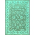 thumbnail image 1 of Ahgly Company Machine Washable Indoor Rectangle Persian Turquoise Blue Traditional Area Rugs, 8' x 12', 1 of 4