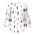 thumbnail image 5 of WXLWZYWL Womens Tunic Summer Tops 3/4 Sleeve v Neck Plus Size Boho Floral Printing Tops Button Down Trendy Casual Loose Pullover Shirts, 5 of 5
