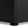 thumbnail image 2 of Avalon 35 inch Wide Contemporary Square Coffee Table Storage Ottoman in Distressed Black Vegan Leather, 2 of 10