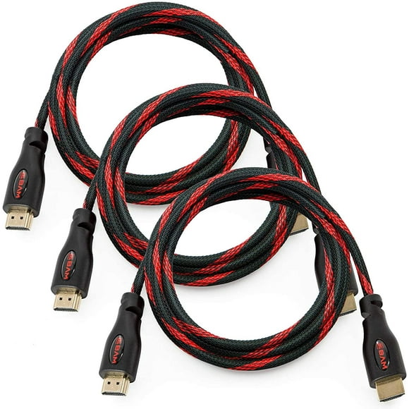 BAM 3 Pack High Speed 4K HDMI Cables - 6' Long