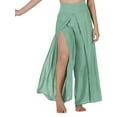 thumbnail image 3 of SAYOO Women Summer Loose Pants, High Elastic Waist Ankle-Length Split Wide-Leg Pants for Ladies, Solid Color 6 Colors, 3 of 8