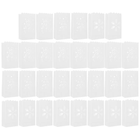 

NUOLUX 30Pcs Hollow Flame Retardant Candle Bags Christmas Atmosphere Layout Props