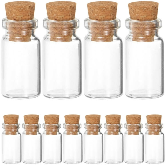 25 Unids Claro Pequeño Mini Frascos de Vidrio con Tapones de Corcho DIY Desea Botellas Para Bodas Mensaje Wish Wish Favores 11x22mm