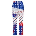 thumbnail image 4 of BDFZL Women's Cotton Linen Drawstring High Waisted Pants Casual Loose Fit Wide Leg Trousers Independence Day Print Loose Casual Wide Leg Straight, 4 of 4