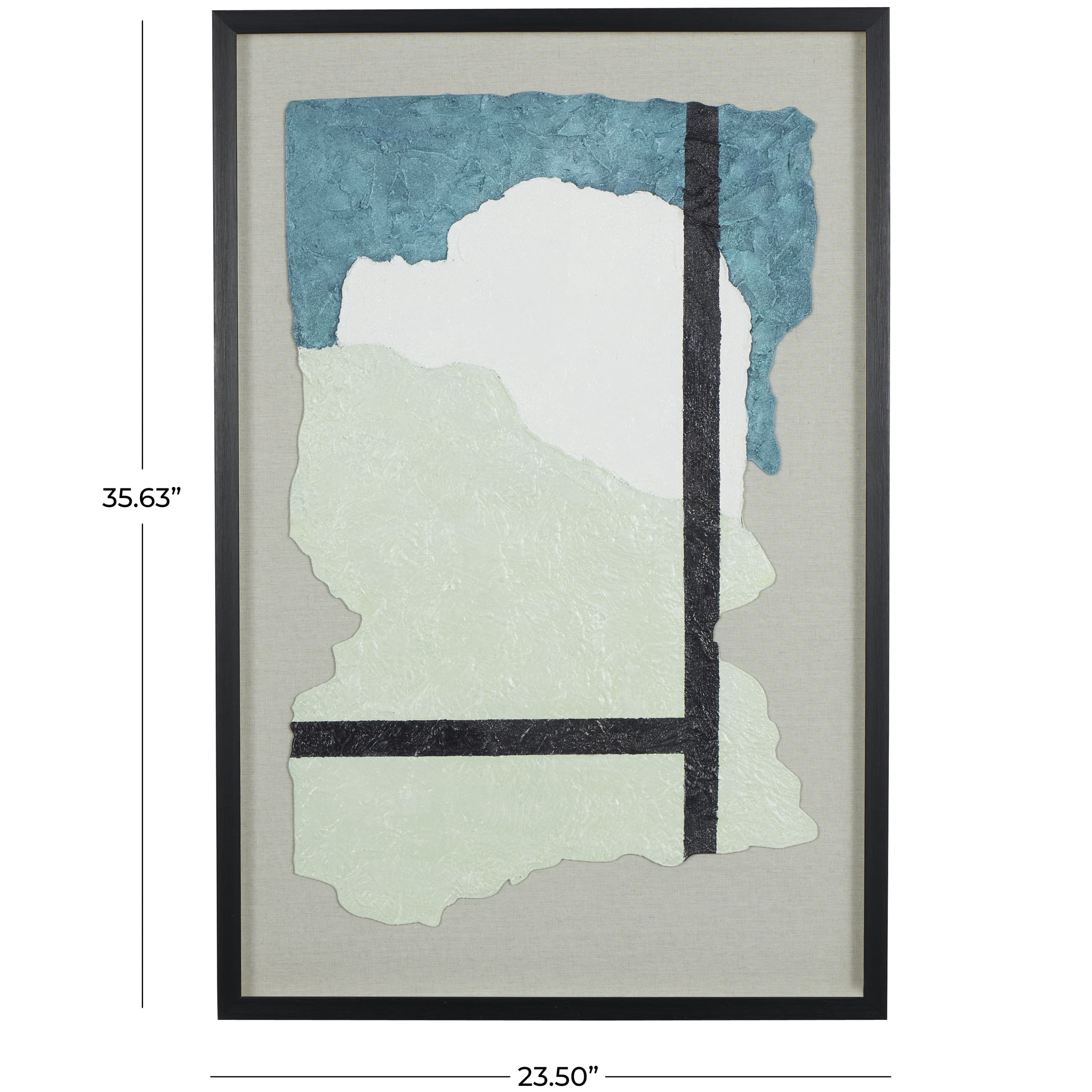 24" x 36" Mixed Media Inspired Abstract Framed Wall Art with Black Frame, by DecMode