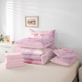 thumbnail image 6 of Manfei Pastel Floral Twin Bedding,Sakura Axolotl Bedding Comforter Set For Girls,Pink,Pink Reversible,7 Pieces, 6 of 8