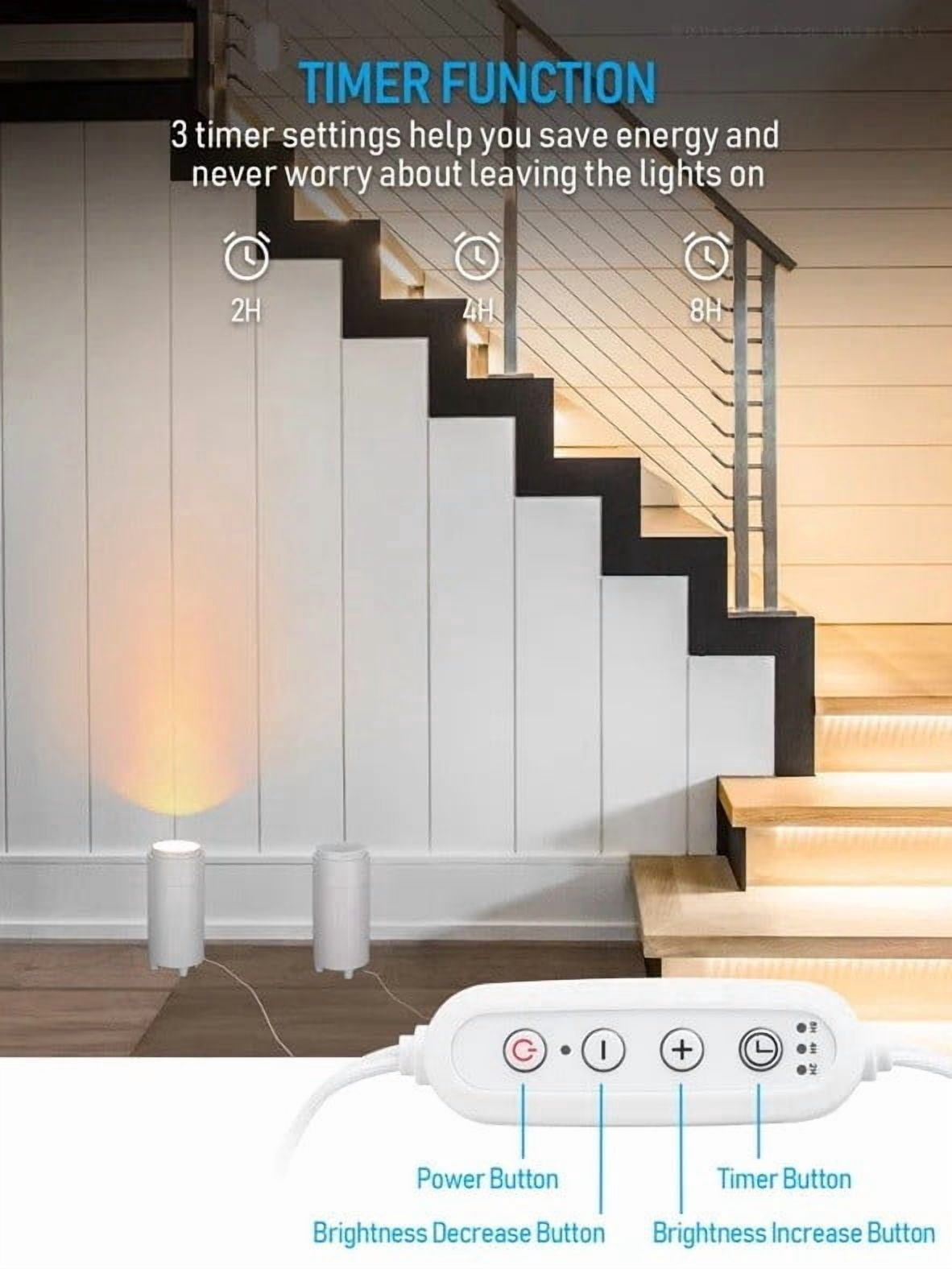 2 Pack Uplighting Indoor Floor Can Light, Indoor Spotlight, Aluminum Spot Light for Tall Trees, Pictures, Galleries, Zoomable, CRI 90+, White