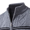 thumbnail image 5 of Levmjia Men's Stand Collar Jacket Double Zip Up Sweater Winter Knit Jacket for Men Casual Elastic Knit Outwear Warm Nylon Spandex Fleece Lined Sweater Slim Fit Pullover M-4XL, 5 of 5