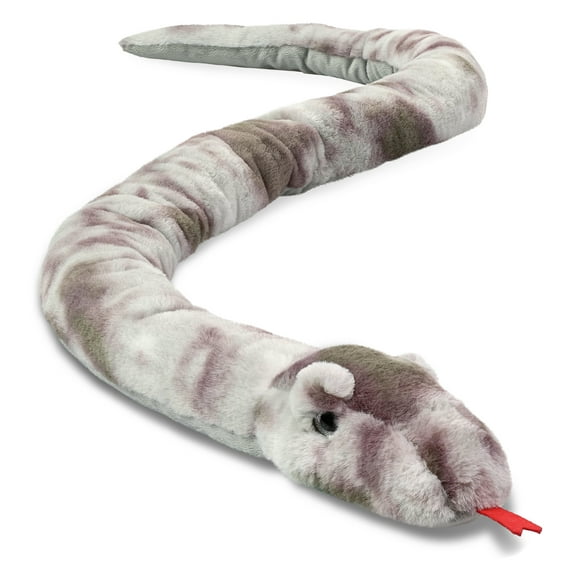 DolliBu Grey Tie-Dye Snake Stuffed Animal - Huggable Snake Plush, Adorable Playtime Plush Toy, Cute Wildlife Animal Cuddle Gifts, Super Soft Plush Doll Animal Toy for Kids and Adults - 60 Inches