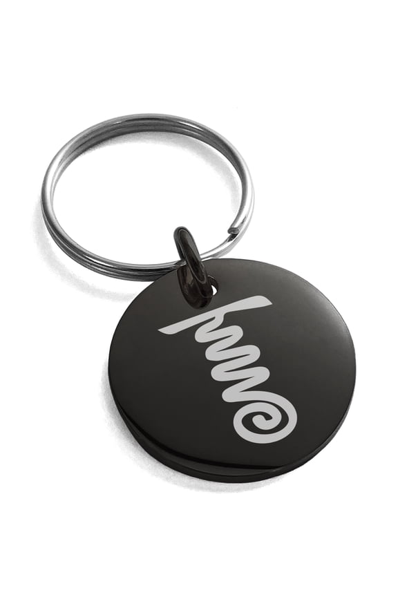 Stainless Steel Reiki Tibetan Fire Serpent Chakra Engraved Small Medallion Circle Charm Keychain Keyring