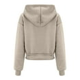 thumbnail image 5 of TRUBKH Full Zip Up Hoodie light weight cardigan women kimono cardigan zip up hoodie women hoodies for women Zip Up Cropped Hoodies Sweatshirts Full Zip Crop Jacket Fall Clothes Gray L, 5 of 8