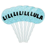 Lula Cupcake Picks Toppers - Set of 6 - Blue Speckles