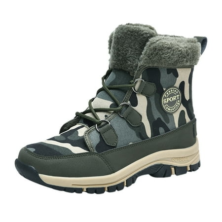 

HGWXX7 Plus LaceUp Warm Sport Boots Round Keep Shoes Boots Toe Women Velvet Snow Winter Flat Women s Boots Fall Shoes