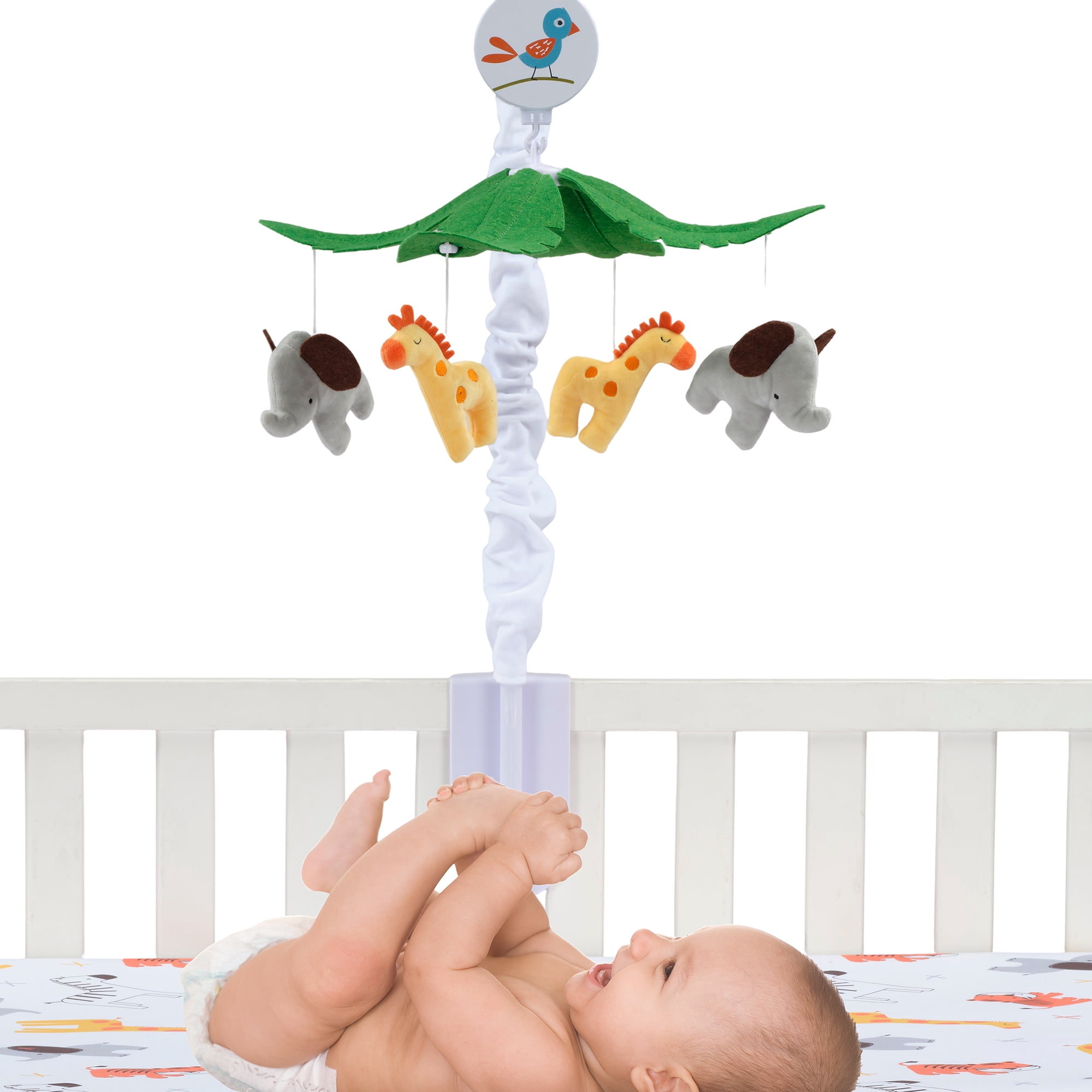 Bedtime Originals Lollipop Jungle Musical Baby Crib Mobile Soother Toy