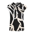 thumbnail image 3 of Mode Femmes Décontracté Confortable Imprimé Col en V Manches Courtes Haut Blouse T-Shirt, 3 of 4