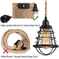 thumbnail image 7 of 2 Pack Hanging Lamps Lights Plug in Pendant Light with on/off Switch Wire Hanging Pendant Lamp with 13ft Hemp Rope, 7 of 7