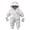Grey, variant on EnJoCho Thick Warm Hooded Footed Coverall for Infant Boys Girls, Winter Pram Jumpsuit with Mittens and Sherpa Trim Hood for Baby Boys Girls for Baby Boys Girls