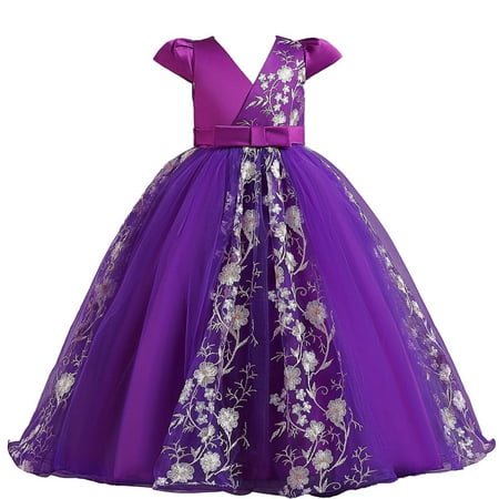 

Ozmmyan Girls Princess Dresses Holiday Dresses Kids Dress Girls Sleeveless Princess Dress Bow Tie Lace Flowers Mesh Dress Tufted Dress Gift For Halloween Christmas