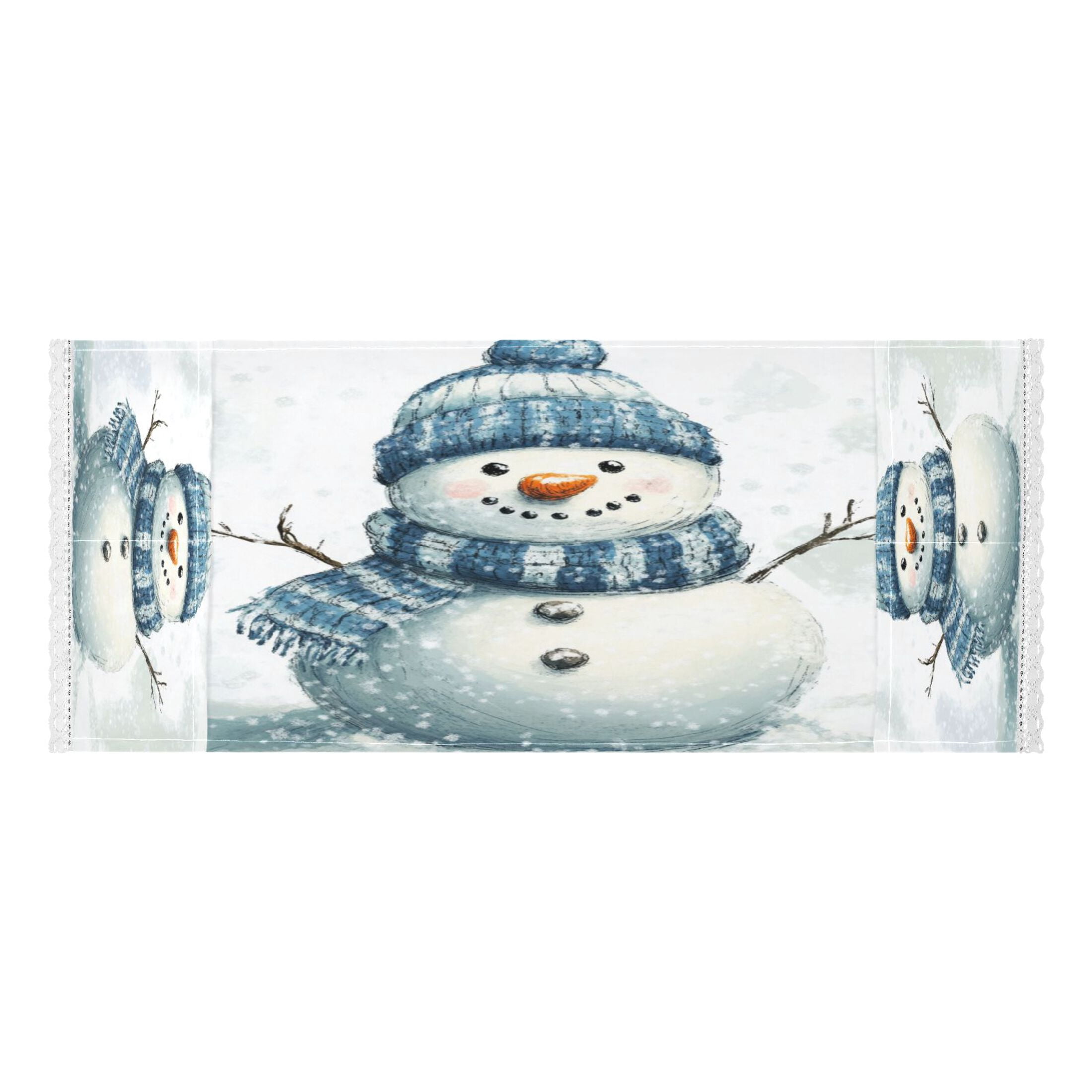 WOBOGO Snowman Wearing A Blue and White Scarf Washing Machine Cloth Dryer Refrigerator Top Cover Protective Non-Slip Mat For Kitchen Laundry