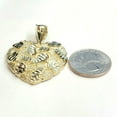 thumbnail image 3 of New 10k yellow gold nugget heart pendant charm fine gift  for women jewelry 6.9g, 3 of 12