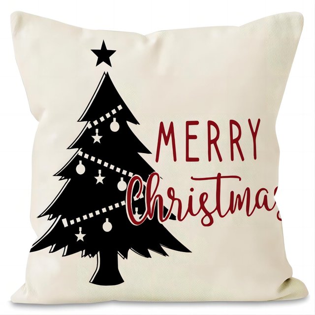 Funda De Cojín Decorativa De Lino Para Navidad Para Sofá Border Home. Funda De Cojín Festiva Con Estampados Impresos K