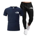 thumbnail image 7 of Summer 2024 Men Tops 100% Fashion Cotton Short Sleeve Long Sweatpants Streetwear 2 Piece Sets Men Clothing, 7 of 7