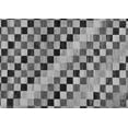 thumbnail image 1 of Ahgly Company Indoor Rectangle Checkered Gray Modern Area Rugs, 2' x 4', 1 of 4
