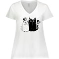 thumbnail image 3 of Inktastic Valentines Day Cat Couple Women's Plus Size V-Neck T-Shirt, 3 of 5