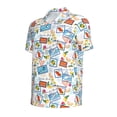 thumbnail image 2 of Balery Summer Stamp Printed Men’s Short Sleeve Polo Shirt, Midweight Men's Shirt,Golf Polo shirts -3X-Large, 2 of 9