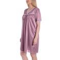 thumbnail image 2 of Ezi Women's Satin Silk Short Sleeve Lingerie Nightgown, 2 of 5