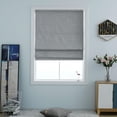 thumbnail image 2 of Roman Shades for Windows, Cordless Room Darkening Roman Window Shades, Pull Down Window Treatment, Indoor Blinds & Shades with Woven Fabric 36" W X 64" H, (Pewter), 2 of 5