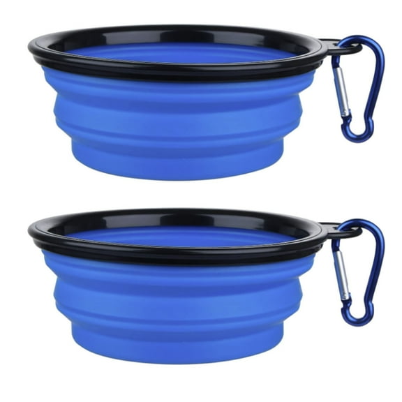 Dog Bowl Pet Collapsible Bowls, 2 Pack, Large, Dog Water Bowls for Cats Dogs, Portable Pet Feeding Watering Dish for Walking Parking Traveling with 2 Carabiners Collapsible Dog Bowls, Travel, Hiking