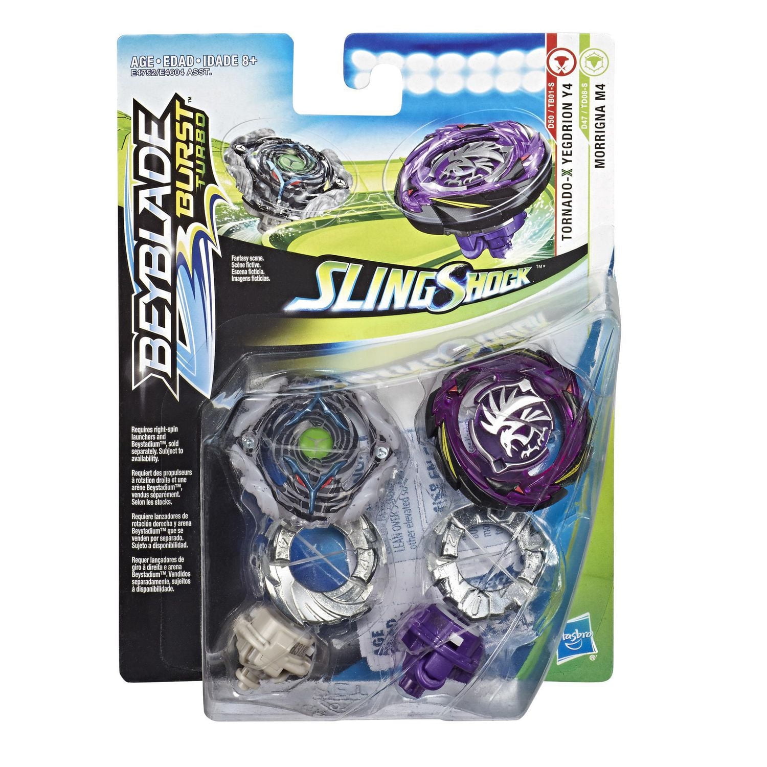 Beyblade Burst Turbo Slingshock Dual Pack Morrigna M4 and Tornado-X Yegdrion Y4