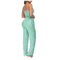 thumbnail image 6 of GaThRRgYP Womens Jumpsuits and Rompers Plus Size,Rompers for Women Plus Size,Women's Solid Color High-Waisted Sleeveless Off-The-Shoulder Sequin Slim Long Sequin Romper Mint Green XL, 6 of 6