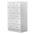 thumbnail image 5 of Resenkos 6-Drawer Cabinet, 4+2 Storage Dresser with Matte Gold Handles - White, 5 of 10