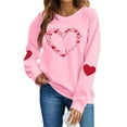 thumbnail image 2 of Xuyuer Valentines Sweatshirts for Women Heart Print Graphic Valentine Sweatshirts Casual Tops, 2 of 9