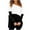 Black, variant on Fesfesfes Women Sweaters Casual Splicing Hedging Pocket Blouse Long Sleeve Tops Sweater or